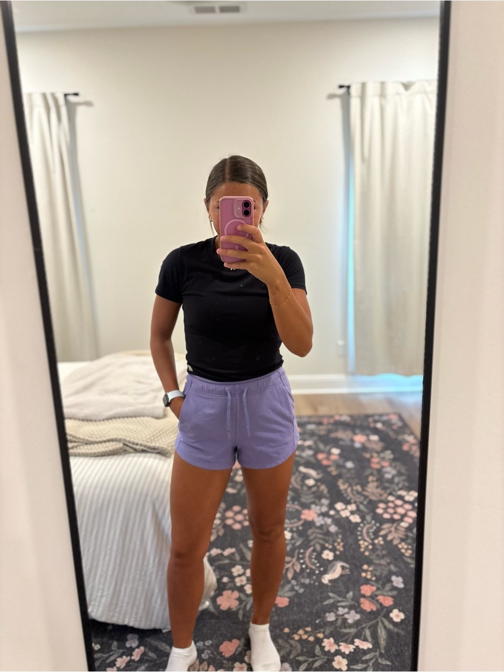 Lululemon Inner Glow High Rise Shorts in Dark Lavender Size 2